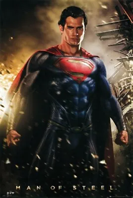 Superman Man Of Steel Scroll Movie Poster Big 24 X36  For Wall Home Decor Print • $23.90