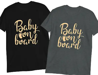 Baby On Board T-Shirt Wife Mom Mother To Be Shower Gift SMLXL2X3X • £16.38