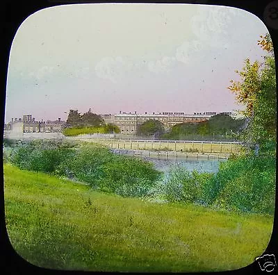 £15 • Buy HAND COLOURED Glass Magic Lantern Slide HAMPTON COURT FROM THAMES C1890 PHOTO