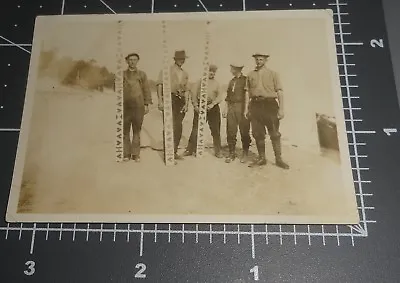 Life Saving Crew SKIERS Unusual Painted LONG SKI Men Man ID @ BACK Vintage PHOTO • $12.95