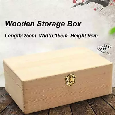 Wooden Storage Box Scotch Pine Rectangular Gift Box Handmade Craft Jewelry Case✅ • $20.99