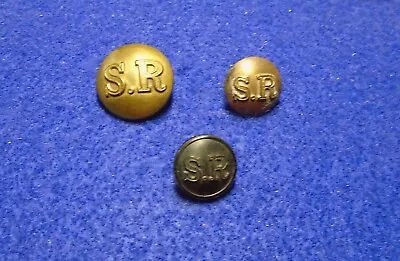 3 Different Southern Railway SR Uniform Buttons Brass And Black Horn • £5