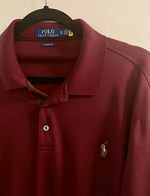 Polo Ralph Lauren Long Sleeve Maroon Polo Classic Fit Shirt - XL • $25