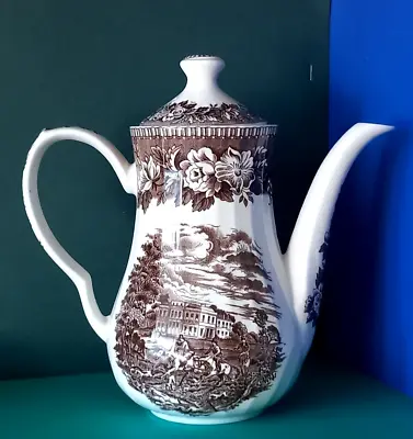 £16.99 • Buy LARGE TEAPOT By  H. AYNSLEY ENGLAND HERITAGE HUNTING SCENE BROWN PATTERN 1950's