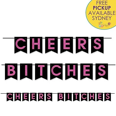 Hens Night Bachelorette Party Supplies Cheers Bitches Pennant Banner Decorations • $9.99