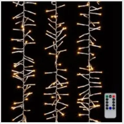 RAZ Imports Christmas Lights 1300 Warm White Bulbs 44ft Garland On Clear Wire • $55