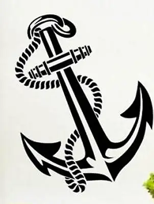 Anchor Nautical Marine Wall Sticker Decor Decal Removable Art 60cm X 80cm UK • £18.70