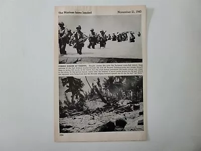 2nd Division Marines Tarawa Island Battle 1943 World War 2 WW2 Picture Sheet • $16