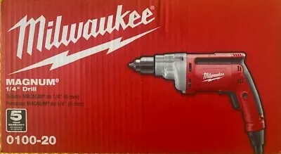 MILWAUKEE 0100-20 Electric Drill 1/4  0 To 2500 Rpm 7 Amp • $110