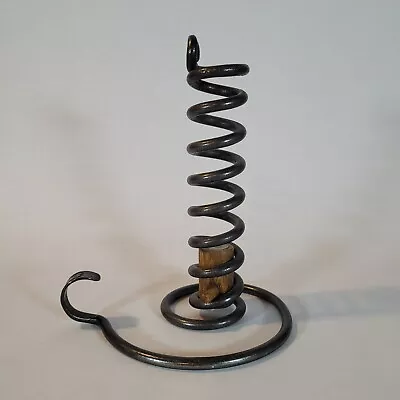 Hand Wrought Cast Iron Spiral Adjustable Candlestick Courting Candle • $19