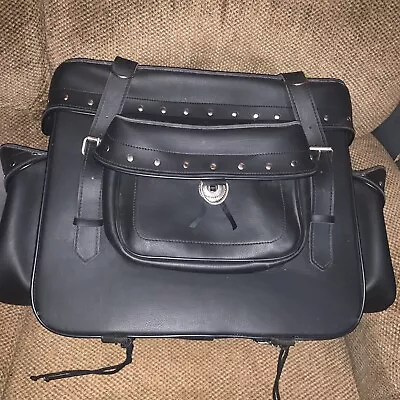 Motorcycle Sissy Bar Bag Touring Luggage W/Studs 1 Piece Bag • $30