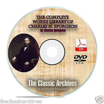 CH Spurgeon 3500 Bible Sermons Complete Works Christian Bible Study DVD-ROM F06 • $7.99