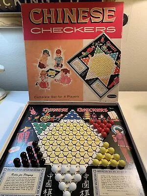 Vintage 1960 Whitman Chinese Checkers Game Board With 40 Plastic Marbles #4604 • $10