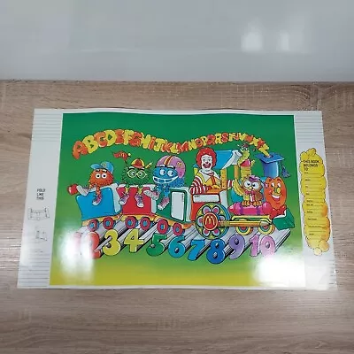 Vintage 1986 McDonalds School Text Book Cover Poster Ronald & Fry Kids On Train • $24.97