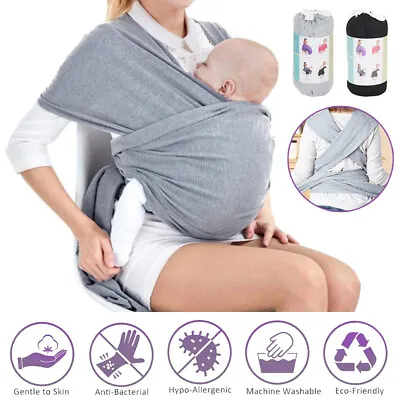 Baby Wrap Carrier Hands Free Baby Carrier Sling Newborn Soft Wrap Carrier Pouch • £12.99