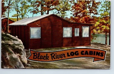 Postcard Missouri Kansas City Black River Log Cabins McCarty Sales 5222 E 50 Hwy • $20