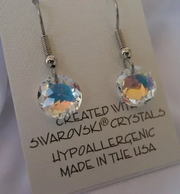 HYPOALLERGENIC  Dangle Earrings  Swarovski Elements Crystal  Aurora Borealis  AB • $15.95