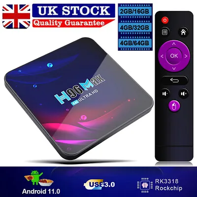 £34.95 • Buy H96 MAX V11 Quad Core TV Box Android 11.0 4K Smart HD Media Player 5Ghz WIFI UK