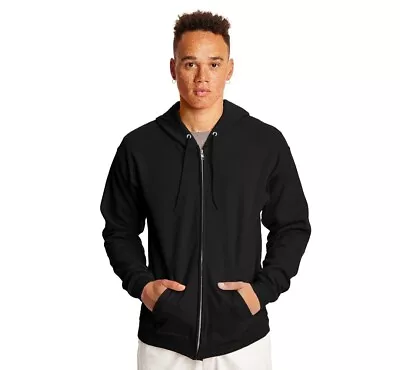Hanes Full Zip Hoodie Sweatshirt Mens ComfortBlend EcoSmart Hood Pockets XL  • $20.39