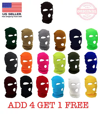 $7.63 • Buy New 3 Hole Full Face Ski Mask Winter Cap Balaclava Hood Beanie Warm Tactical Hat