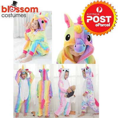 Rainbow Unicorn Onesie0 Child Unisex Kigurumi Cosplay Costume Pyjamas Pajamas • $21.55