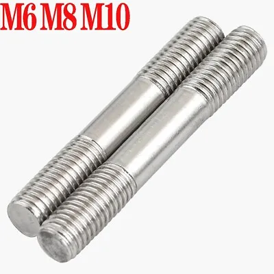 M6 M8 M10 Double End Threaded Stud Bar Rod Bolts 304 (A2) Stainless Steel Screws • £1.79