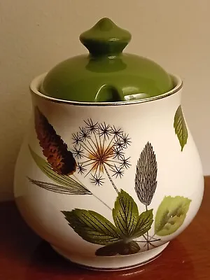 Midwinter Stylecraft Sugar  Bowl 1960s Riverside Forest Green Leaves Pot • £19