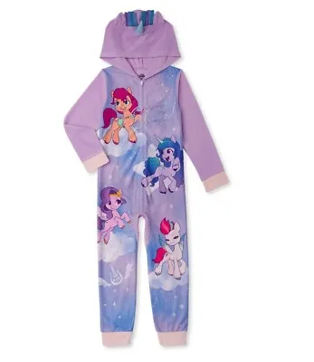 NWT 7 8 My Little Pony 3d Horn Sunny Rainbow Sleeper Pajamas Birthdays Winter Pj • $21.80