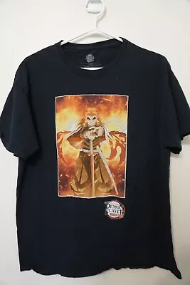 Demon Slayer Mens Black T-Shirt Mugen Train The Movie Anime Size Large • $14.95