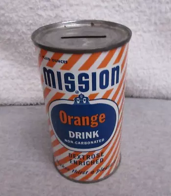 Vintage Mission Orange Drink Tin Coin Bank 1954 Lot B • $0.99