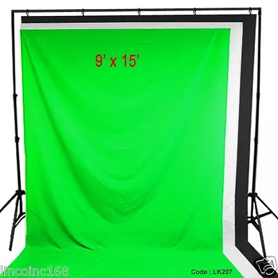 All 3 Photo Studio Muslin & Backdrop Support Stand Kit Chromakey Screen • $148