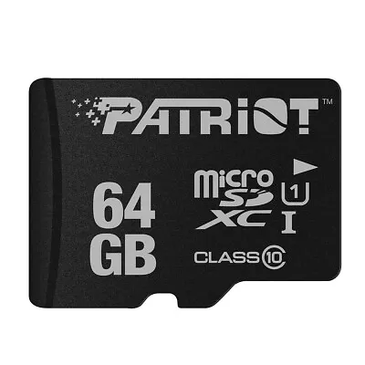 Patriot 64GB C10 USH-1 Micro SDXC Flash Memory Card Phone/Tablet/Security Camera • $7.29