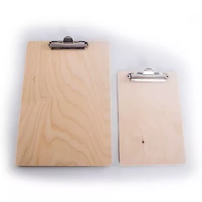 Wooden Clip Board / A4 Or A5 /Single Or Set /Office Paper Hardboard /Strong Clip • £6.49