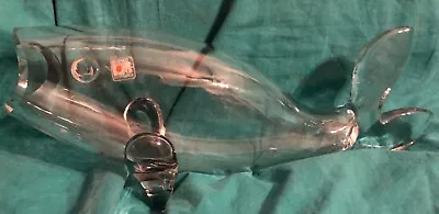 Vintage BLENKO Clear Glass Fish 17” Hand Made Art • $249.99