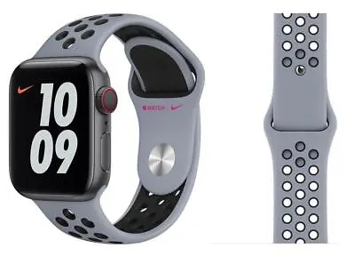 $103.43 • Buy Genuine Apple Nike 42mm/44mm/45mm Sport Loop Watch Band - Obsidian Mist / Black
