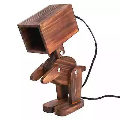 Hand Crafted Dinosaur Natural Wooden Table Lamp 360 Degrees Adjustable Legs • $27.99