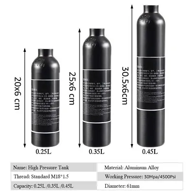 £44.51 • Buy 2022 Durable Paintball Cylinder PCP Paintball Pneumatic 4500Psi Pressure M18*1.5