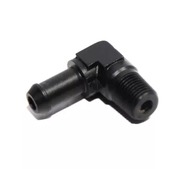 1/8  NPT Male To 5/16  Hose Barb 90° Deg Fuel Oil Gas Line Fitting Adapter Black • $9