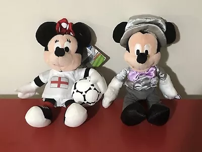 Minnie Mouse England Football & Mickey Bridegroom Disney Plush Teddy Soft Toys. • £6
