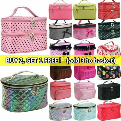 $13.24 • Buy Womens Large Makeup Bag Vanity Case Travel Cosmetic Organiser Storage Beauty Box