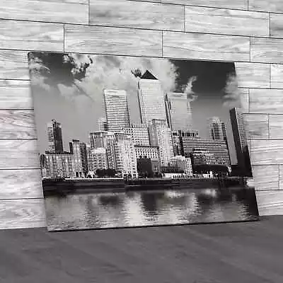 Skyline Of Docklands London Black White Canvas Print Large Picture Wall Art • £14.95