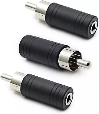 3.5Mm Female To RCA Male Adapter 3-Pack RCA Plug To 1/8  Female Mono Jack Audio • $11.66