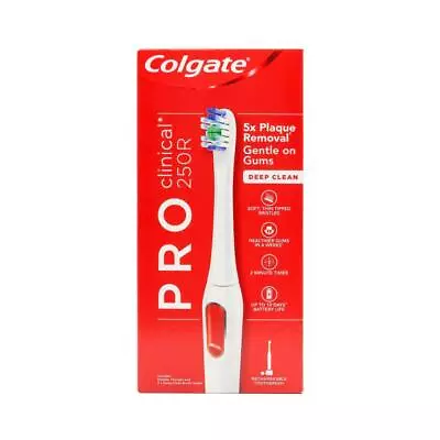 Colgate ProClinical Electric Power Toothbrush 250R White 2 Brush Heads Included • $39.95