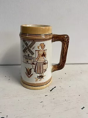 Vintage German Beer Stein Dutch Girl “ Hague ” Brown • $25
