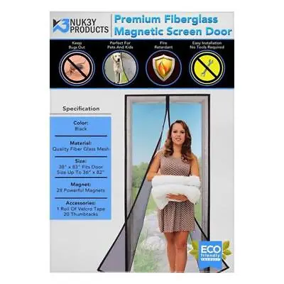 Nuk3y Magnetic Screen Door Mesh Curtain Fiberglass • $22.99