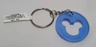 Vintage Disney Parks Blue Circle Mickey Mouse Head Cutout - Key Ring Keychain • $12.59