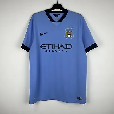 Manchester City 2014-2015 Home Football Shirt Soccer Jersey Nike Trikot Size XXL • $35