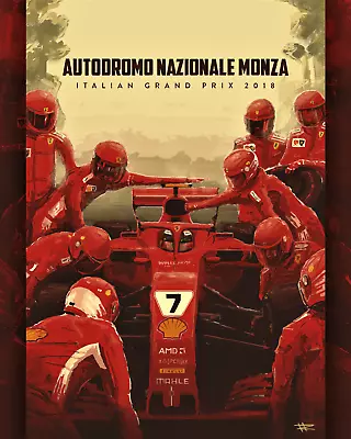 Ferrari F1 Italian Grand Prix 2018 Art Print High-Quality 22inx17in Art Poster • $64.95