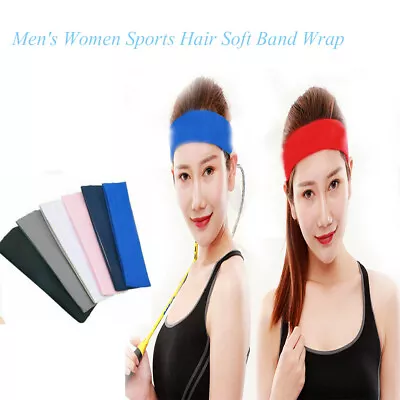 $2.99 • Buy Men's Women Sports Stretch Headband Yoga Softball Hair Soft Band Wrap Sweatband
