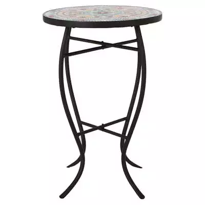 Sadie Outdoor Metal Side Table Black Yellow And Red • $39.44